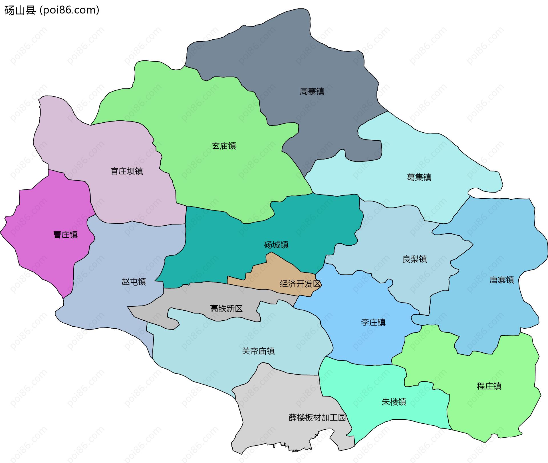 砀山县边界地图