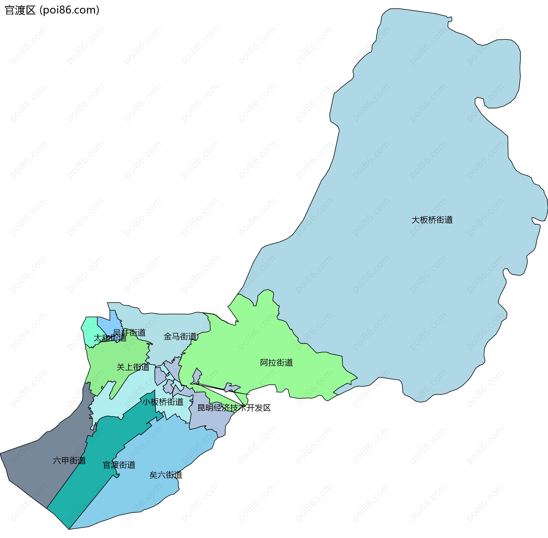 官渡区边界地图