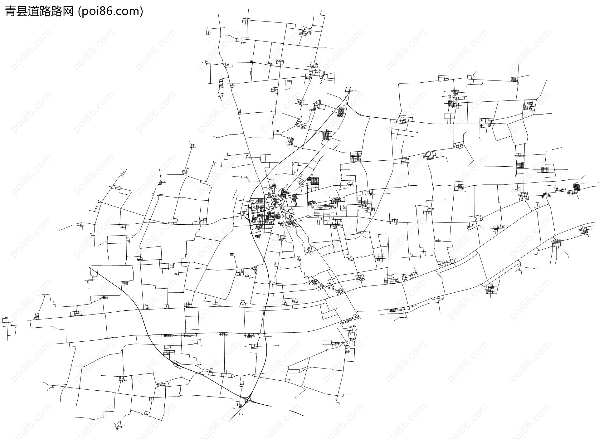 青县道路路网地图