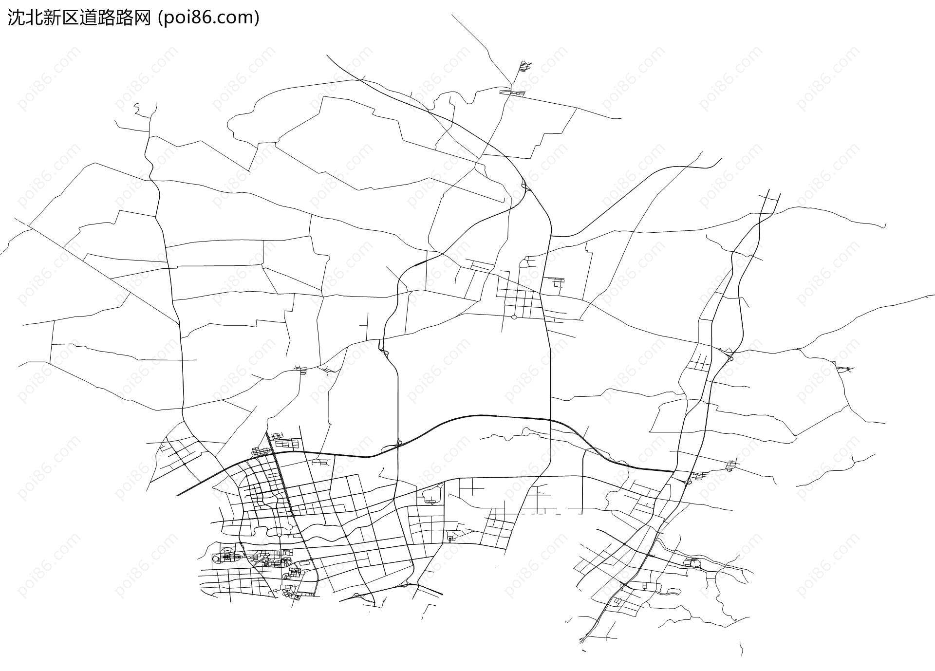 沈北新区道路路网地图