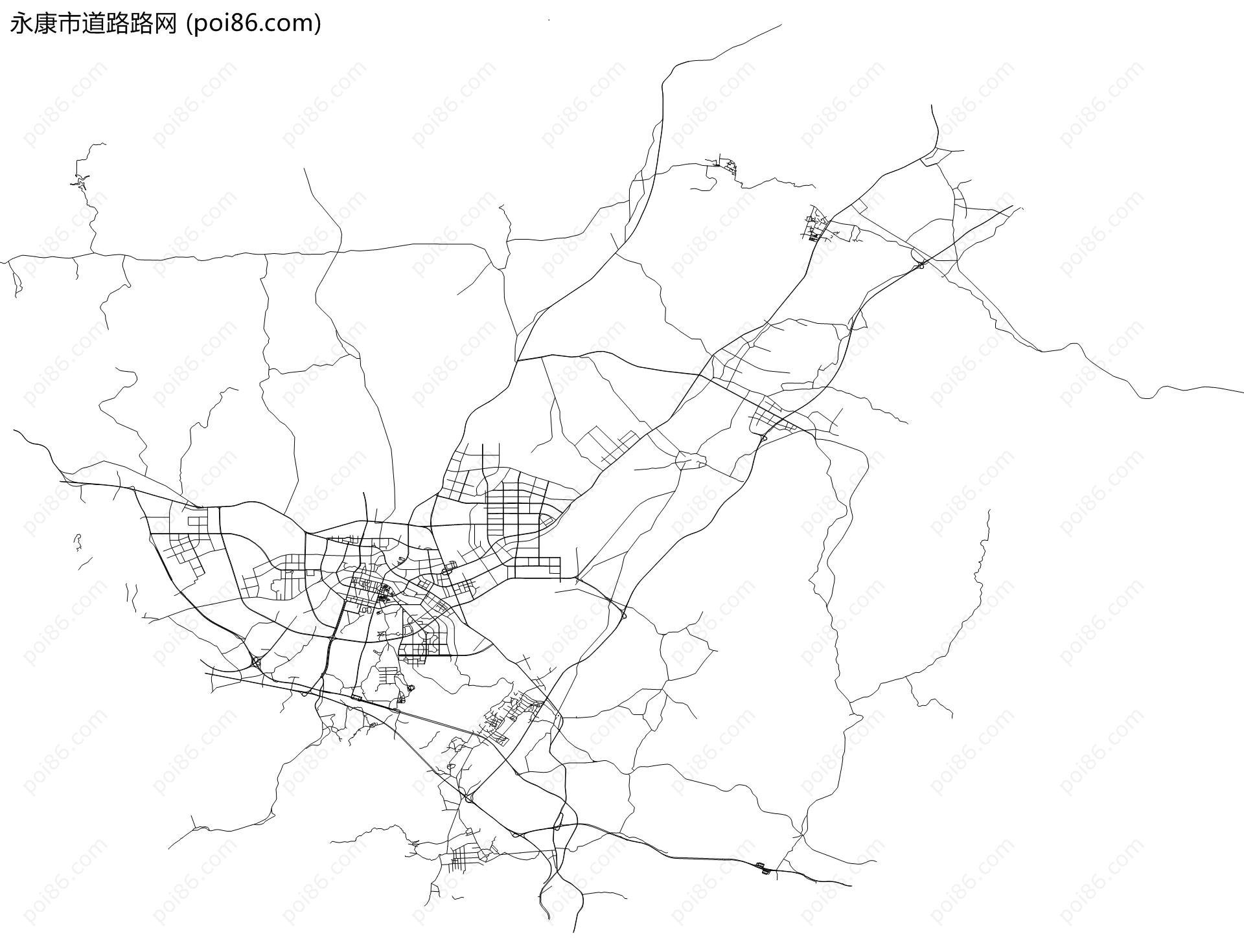 永康市道路路网地图