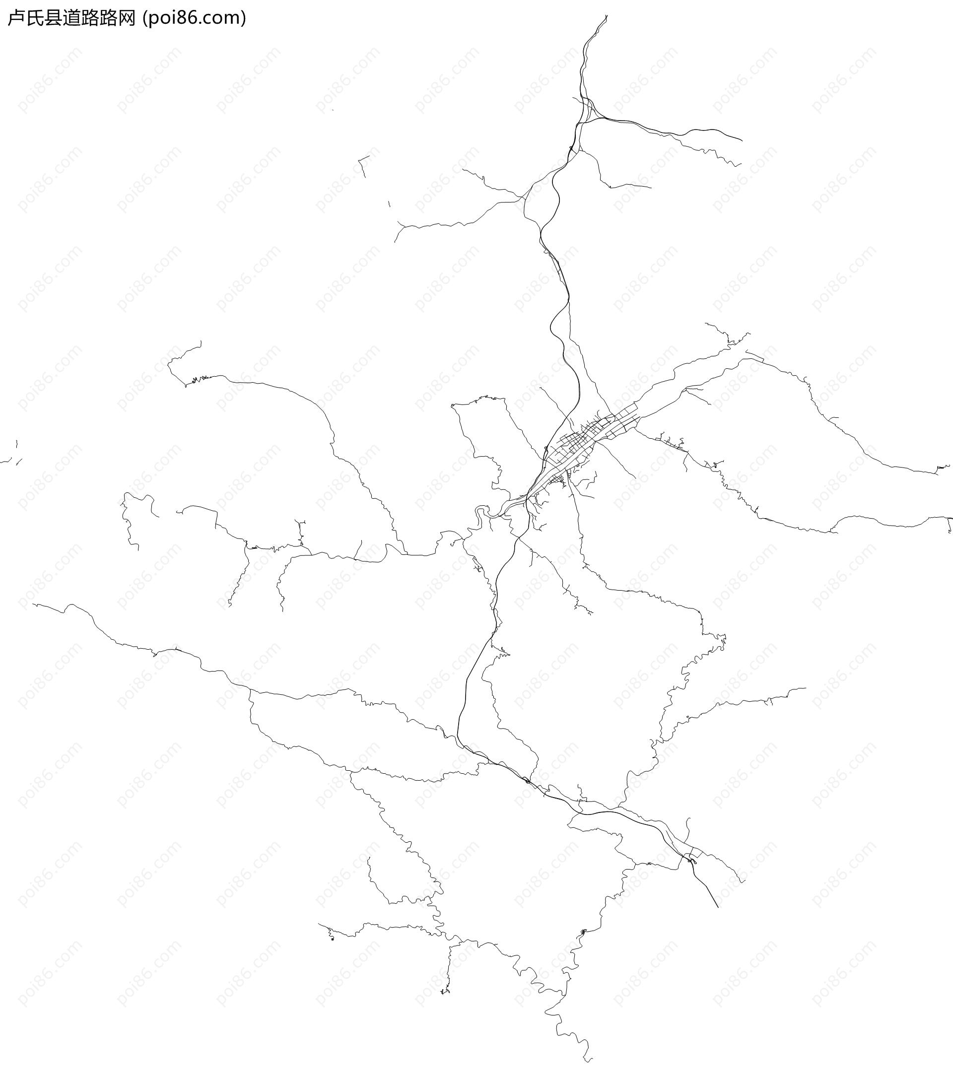 卢氏县道路路网地图