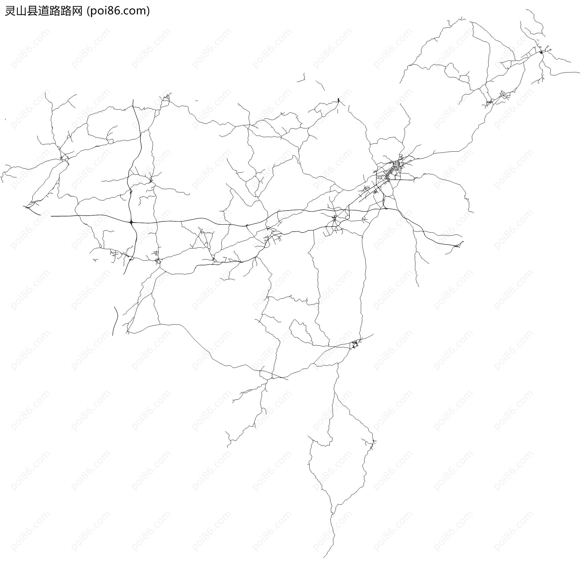 灵山县道路路网地图