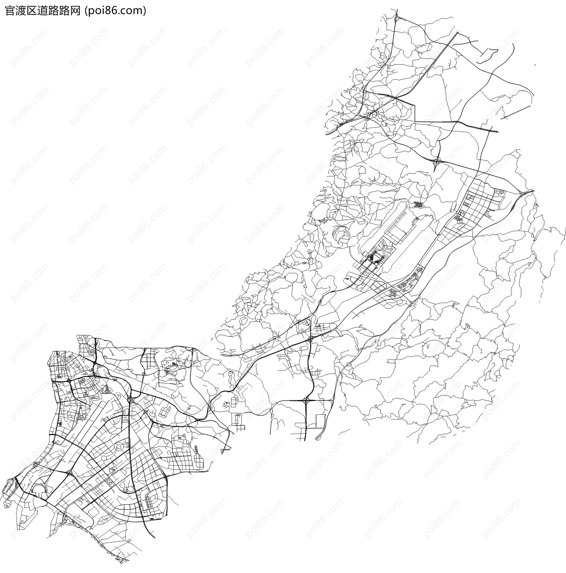 官渡区道路路网地图