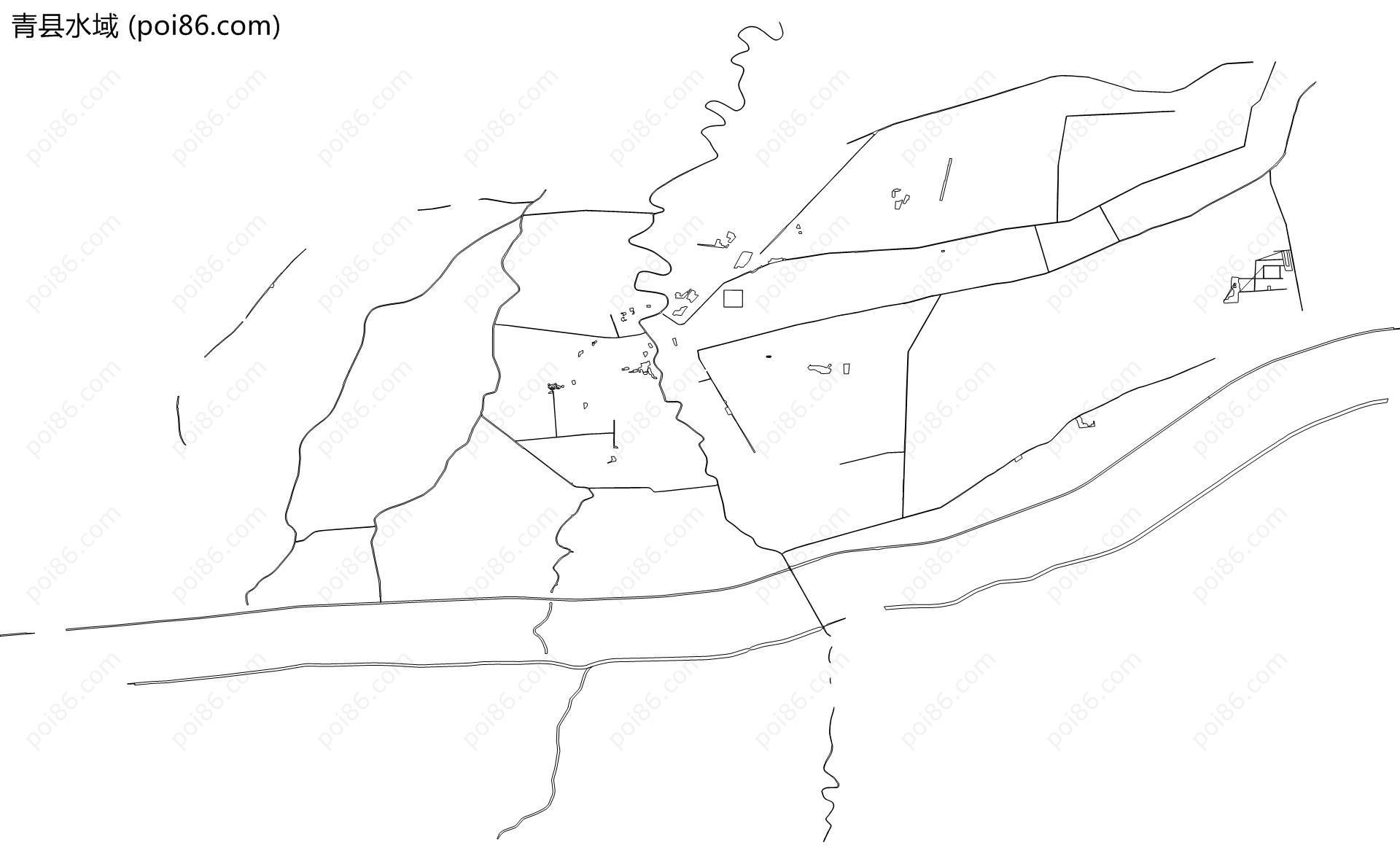 青县水域地图