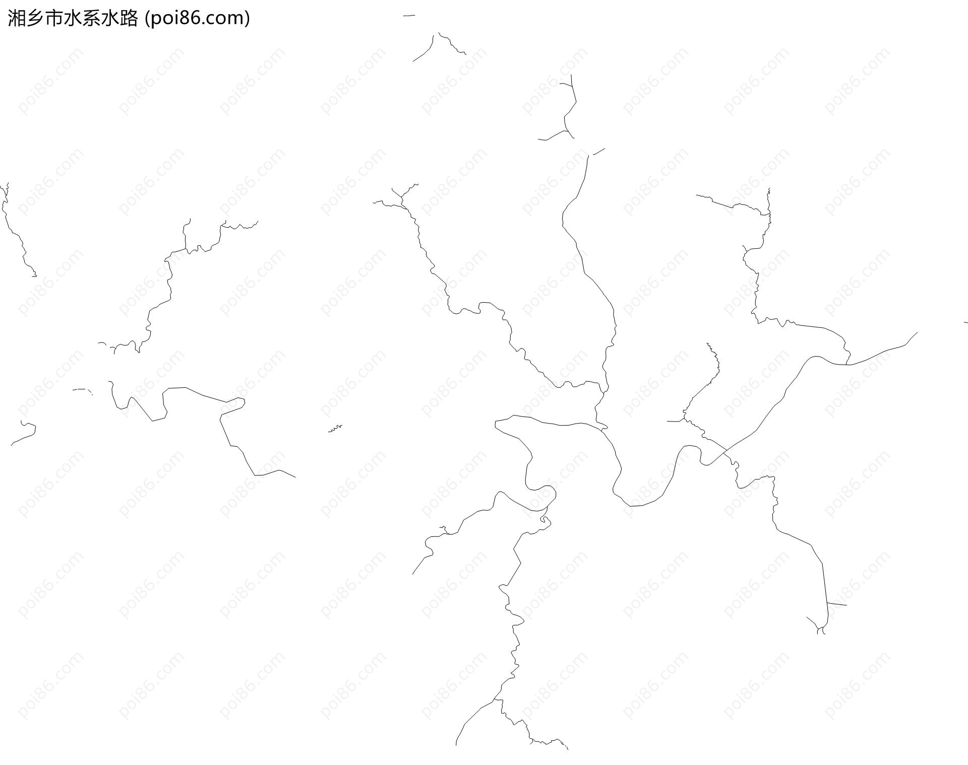 湘乡市水系水路地图