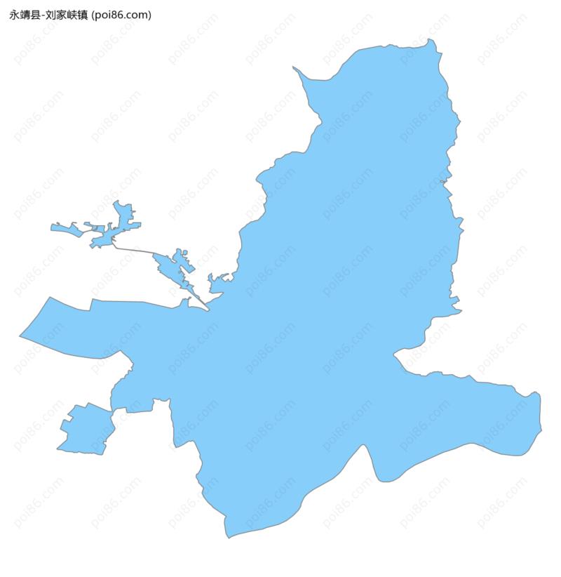 刘家峡镇边界地图