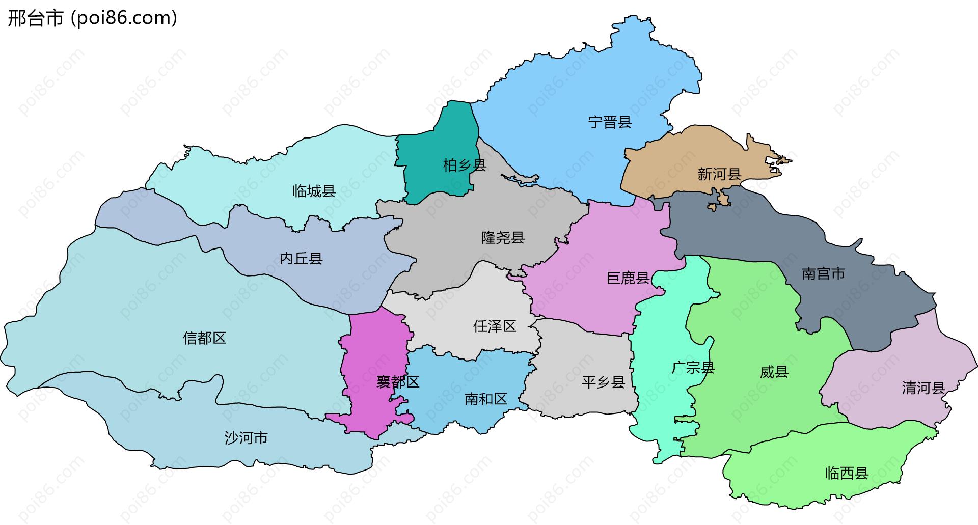 邢台市边界地图