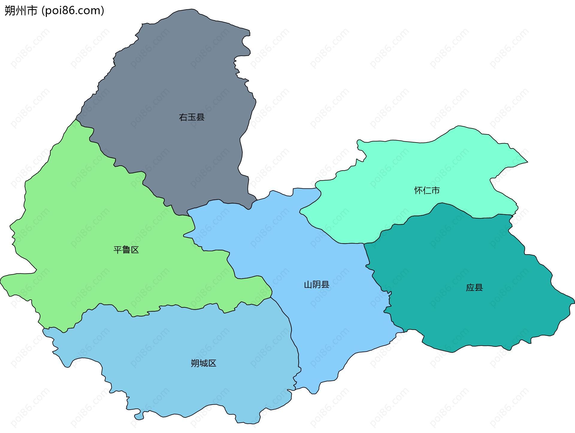 朔州市边界地图