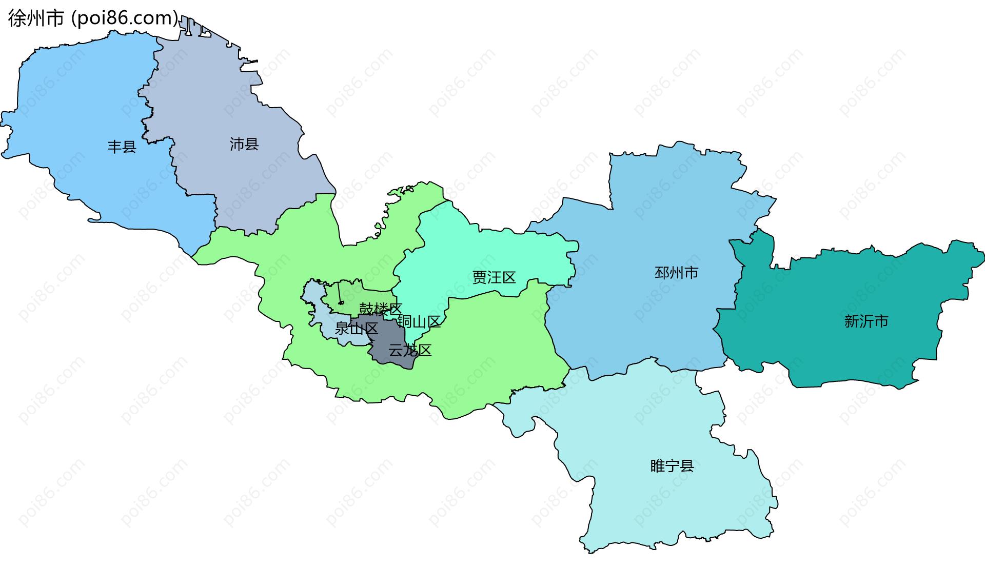 徐州市边界地图