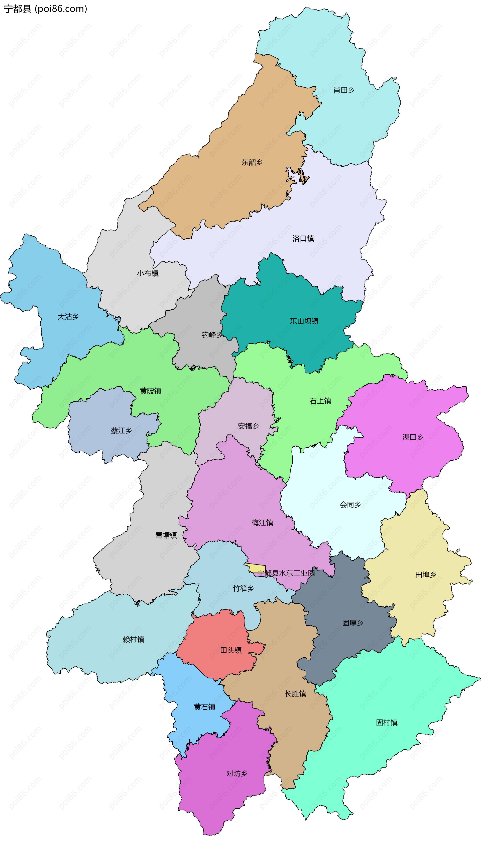 宁都县乡镇分布地图图片