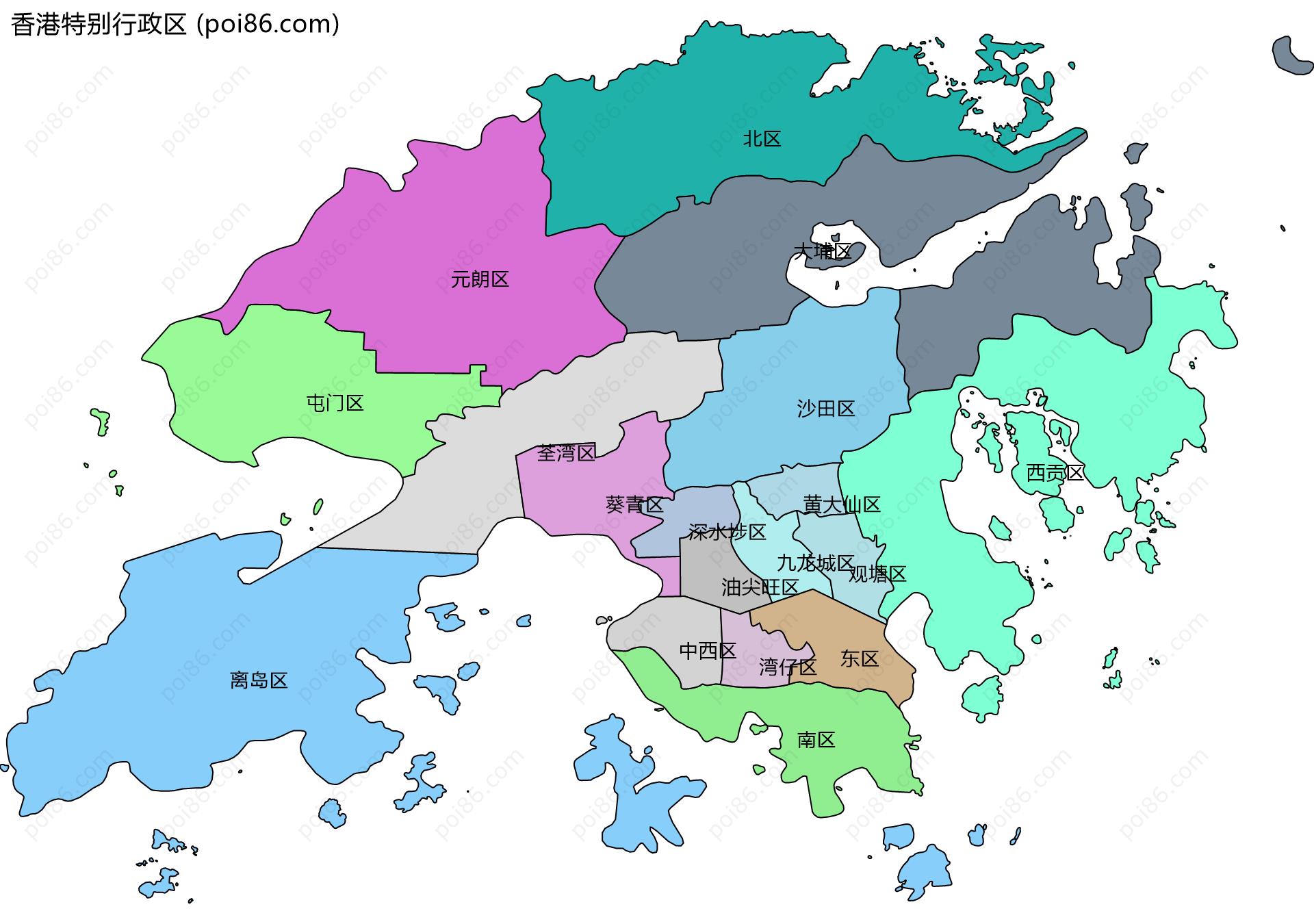 香港特别行政区边界地图