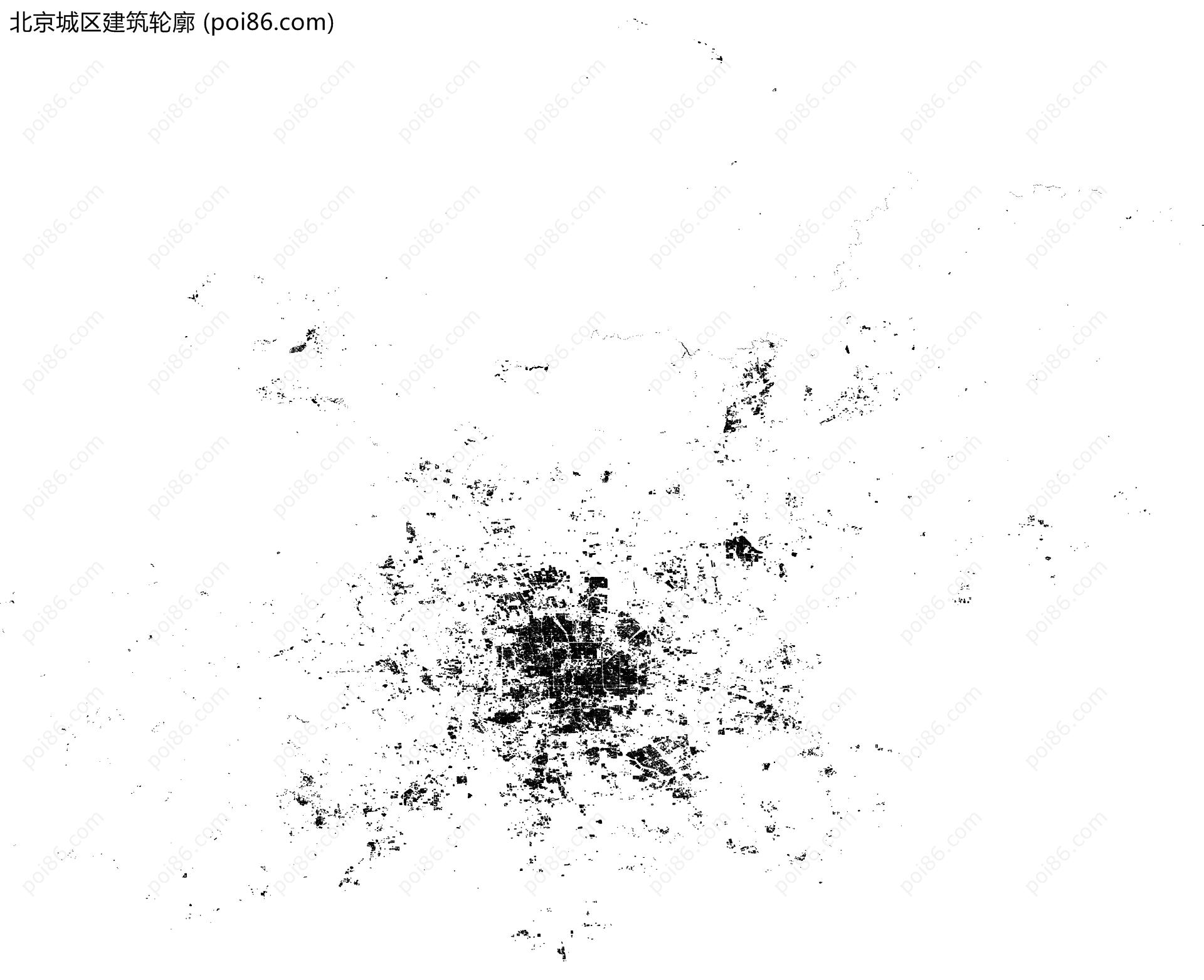 北京城区建筑轮廓地图