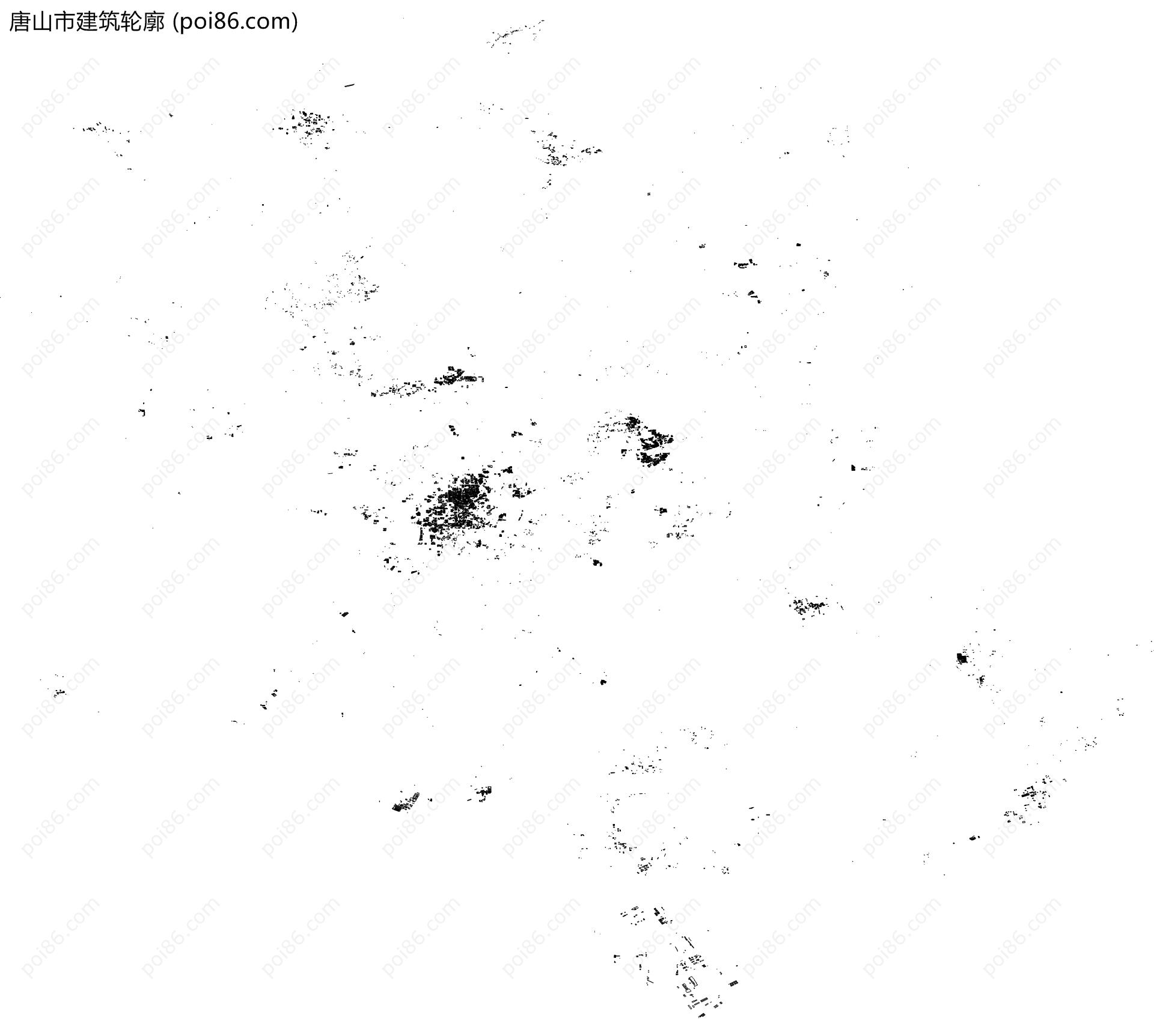 唐山市建筑轮廓地图