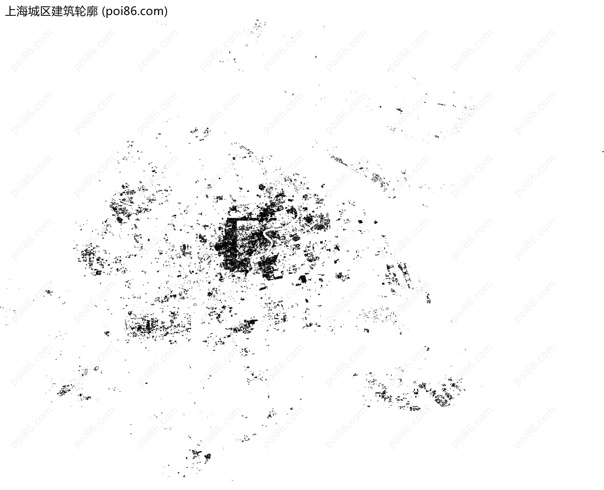 上海城区建筑轮廓地图