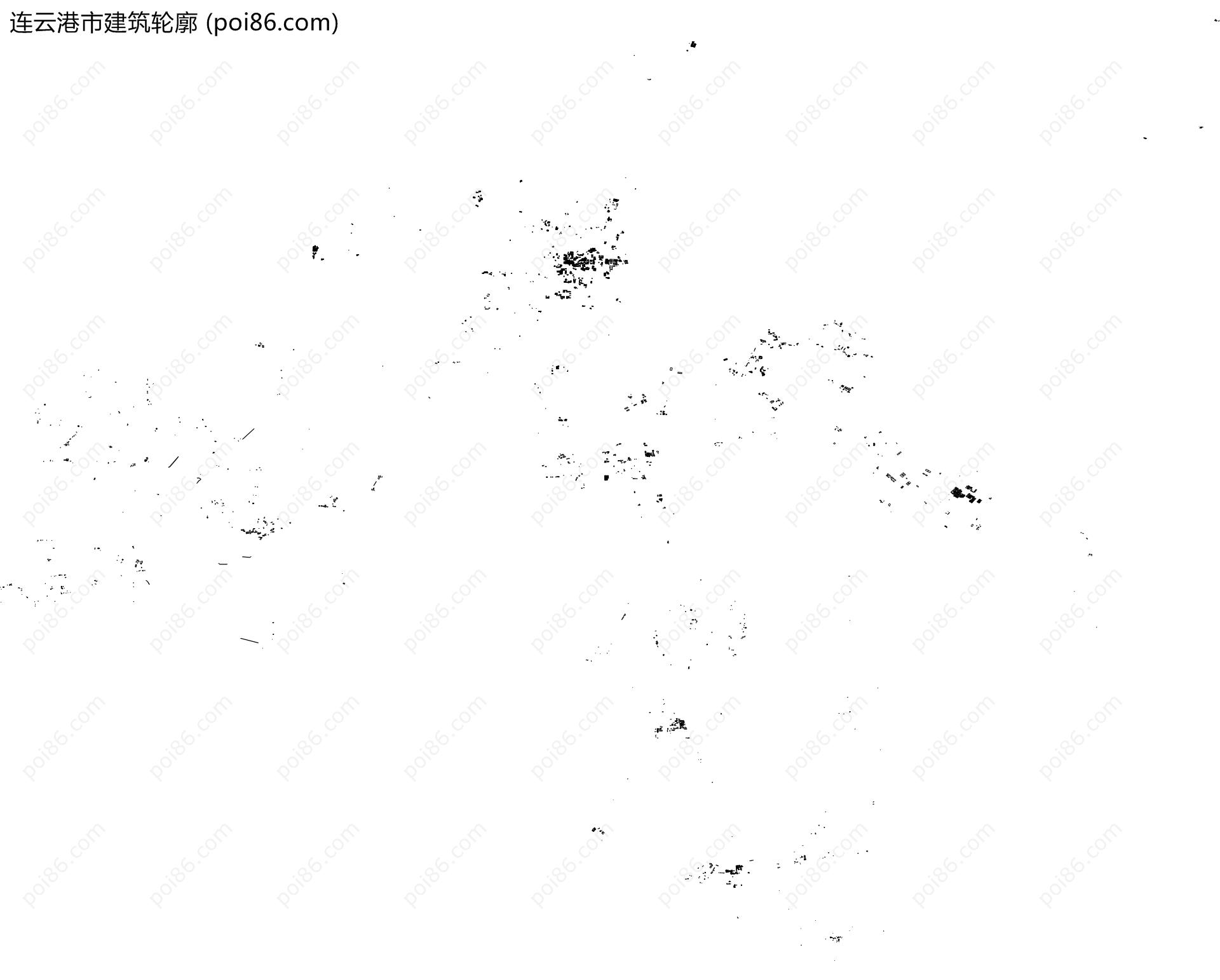 连云港市建筑轮廓地图