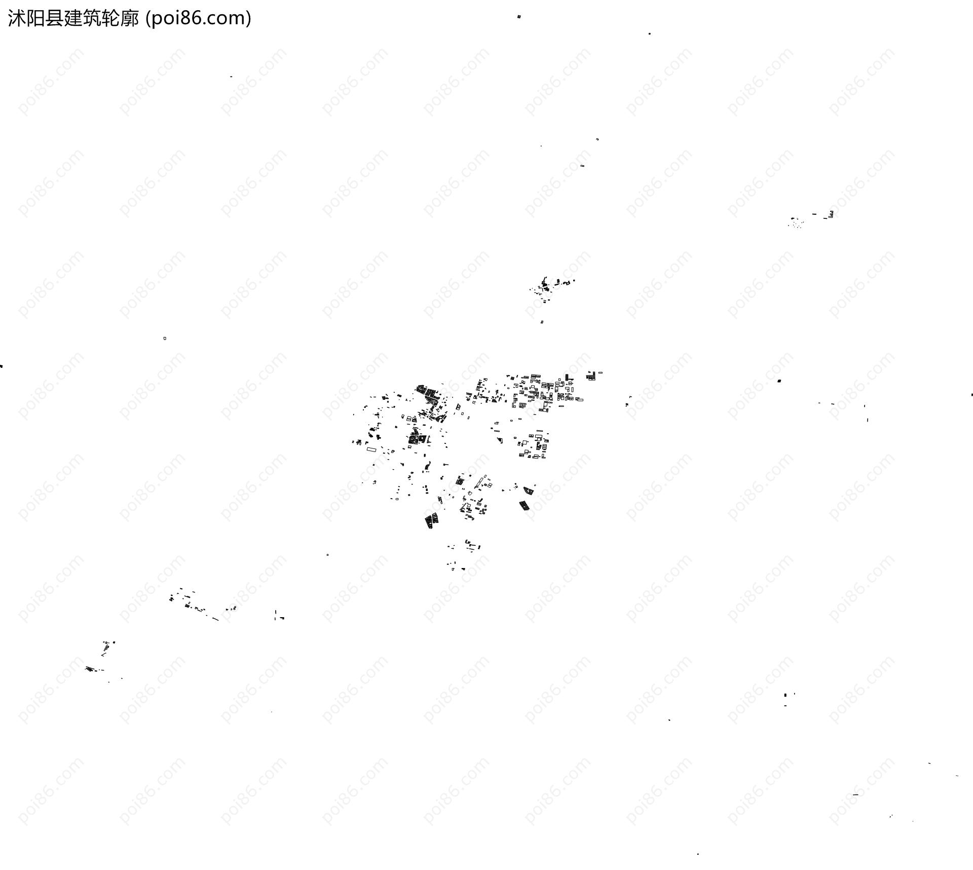 沭阳县建筑轮廓地图