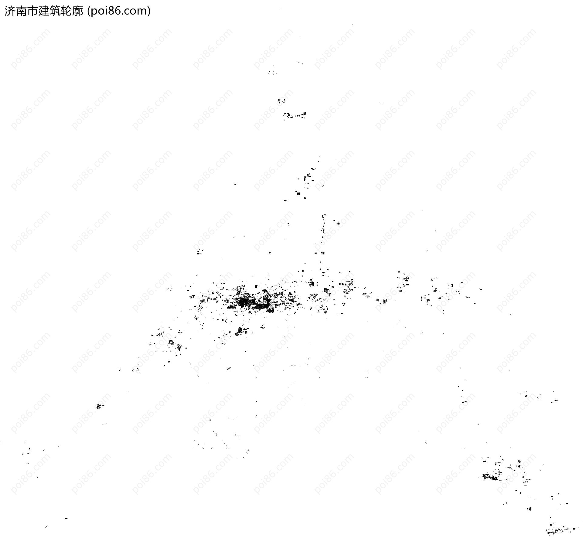 济南市建筑轮廓地图
