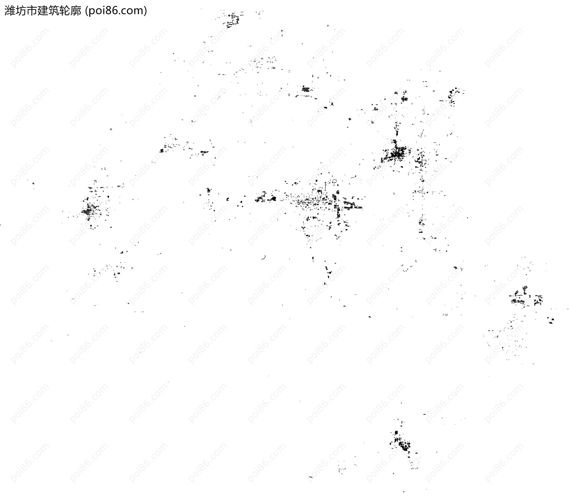 潍坊市建筑轮廓地图