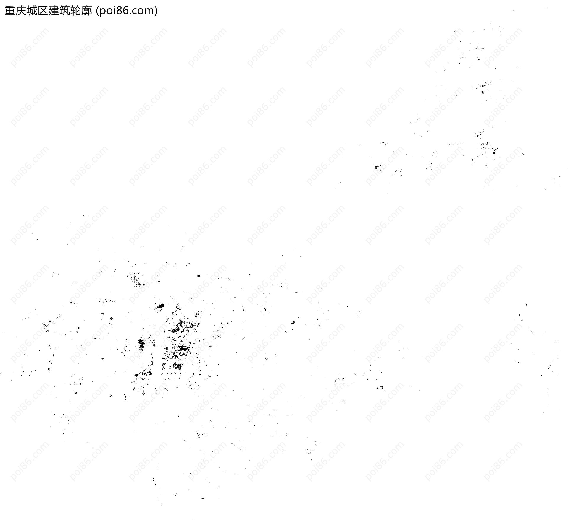重庆城区建筑轮廓地图