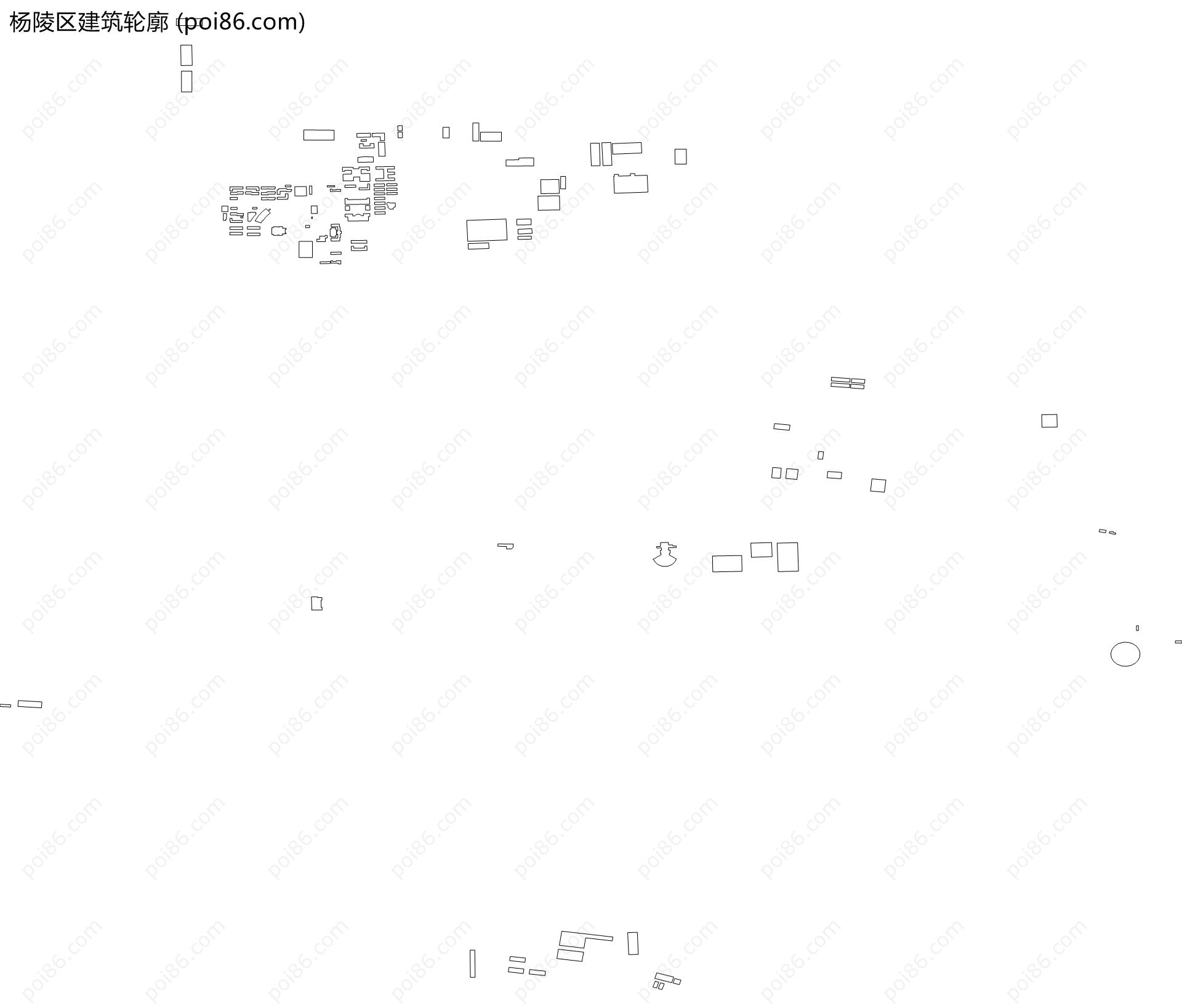 杨陵区建筑轮廓地图