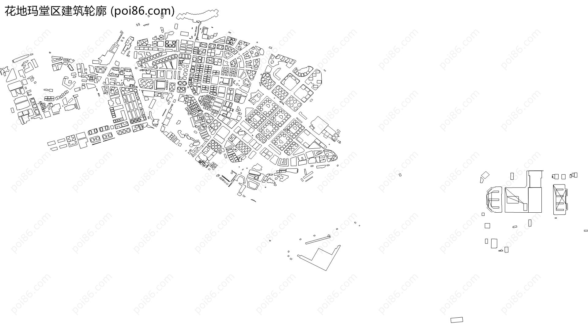 花地玛堂区建筑轮廓地图