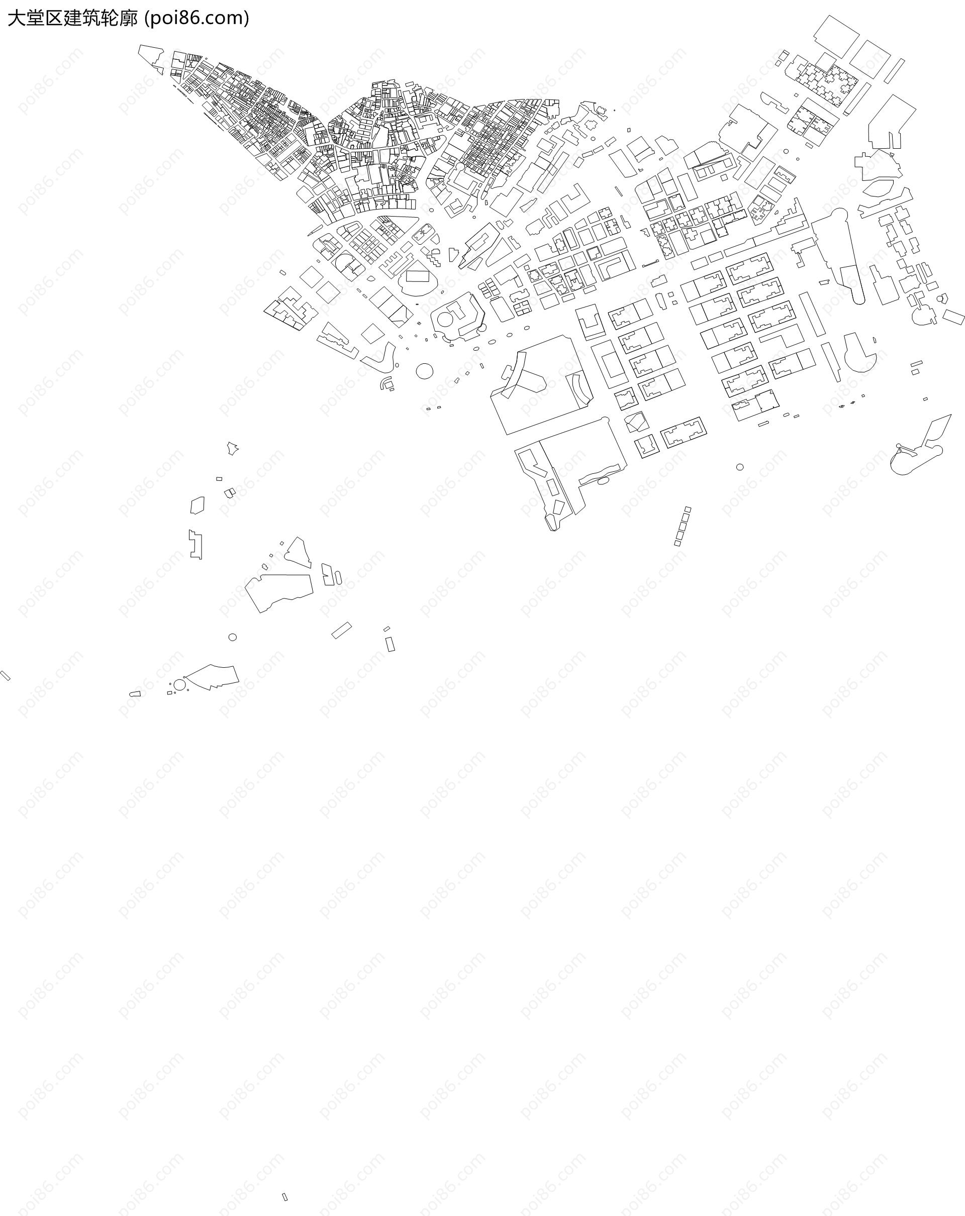 大堂区建筑轮廓地图