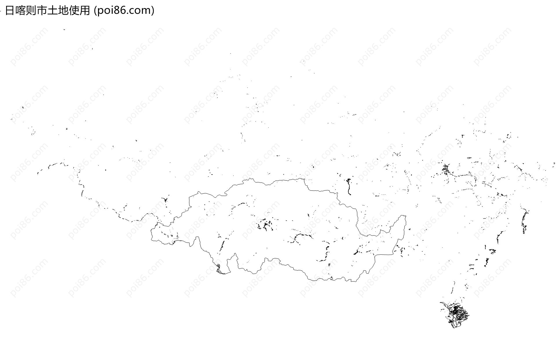 日喀则市土地使用地图