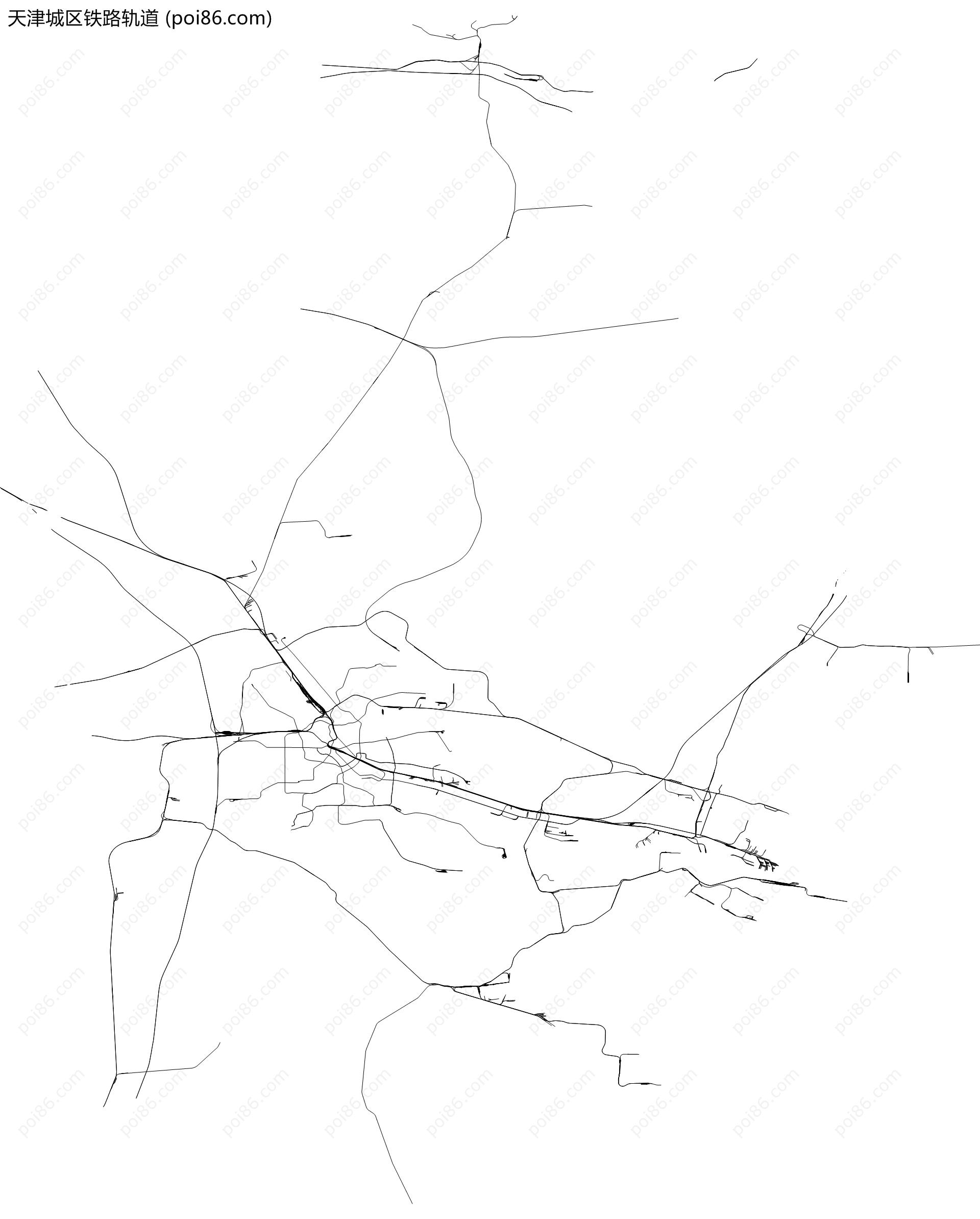 天津城区铁路轨道地图