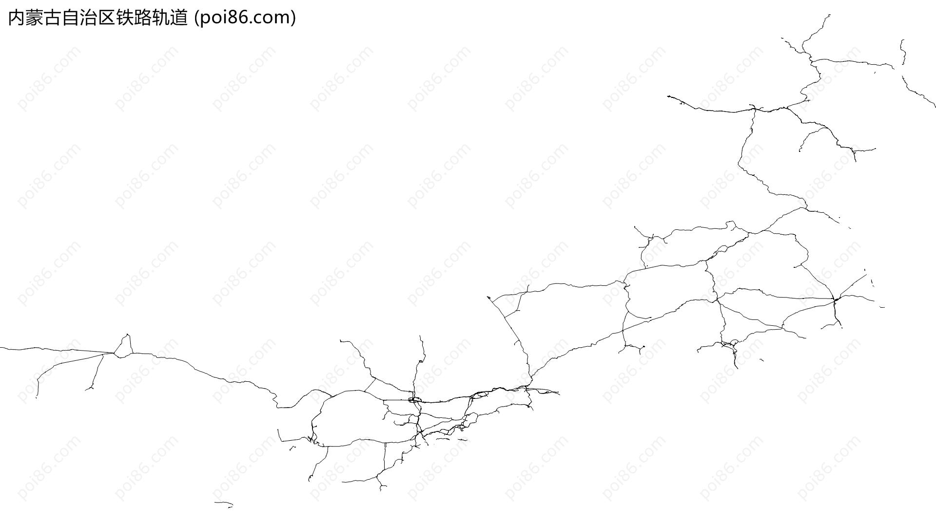 内蒙古自治区铁路轨道地图