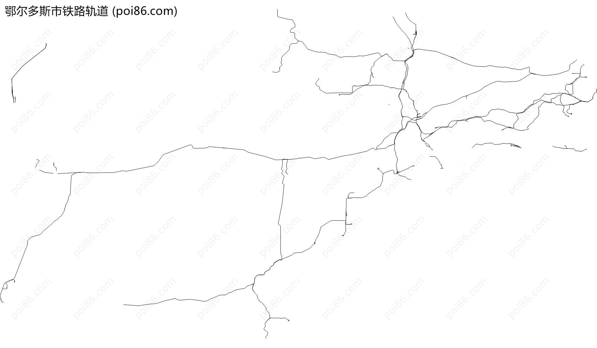 鄂尔多斯市铁路轨道地图
