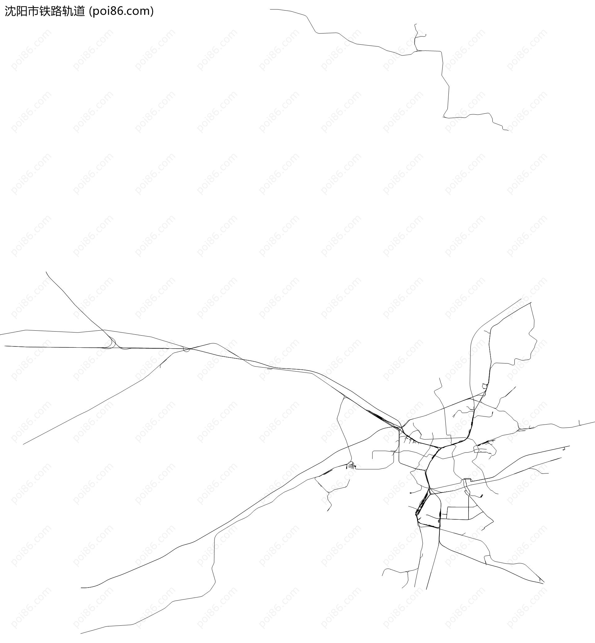 沈阳市铁路轨道地图