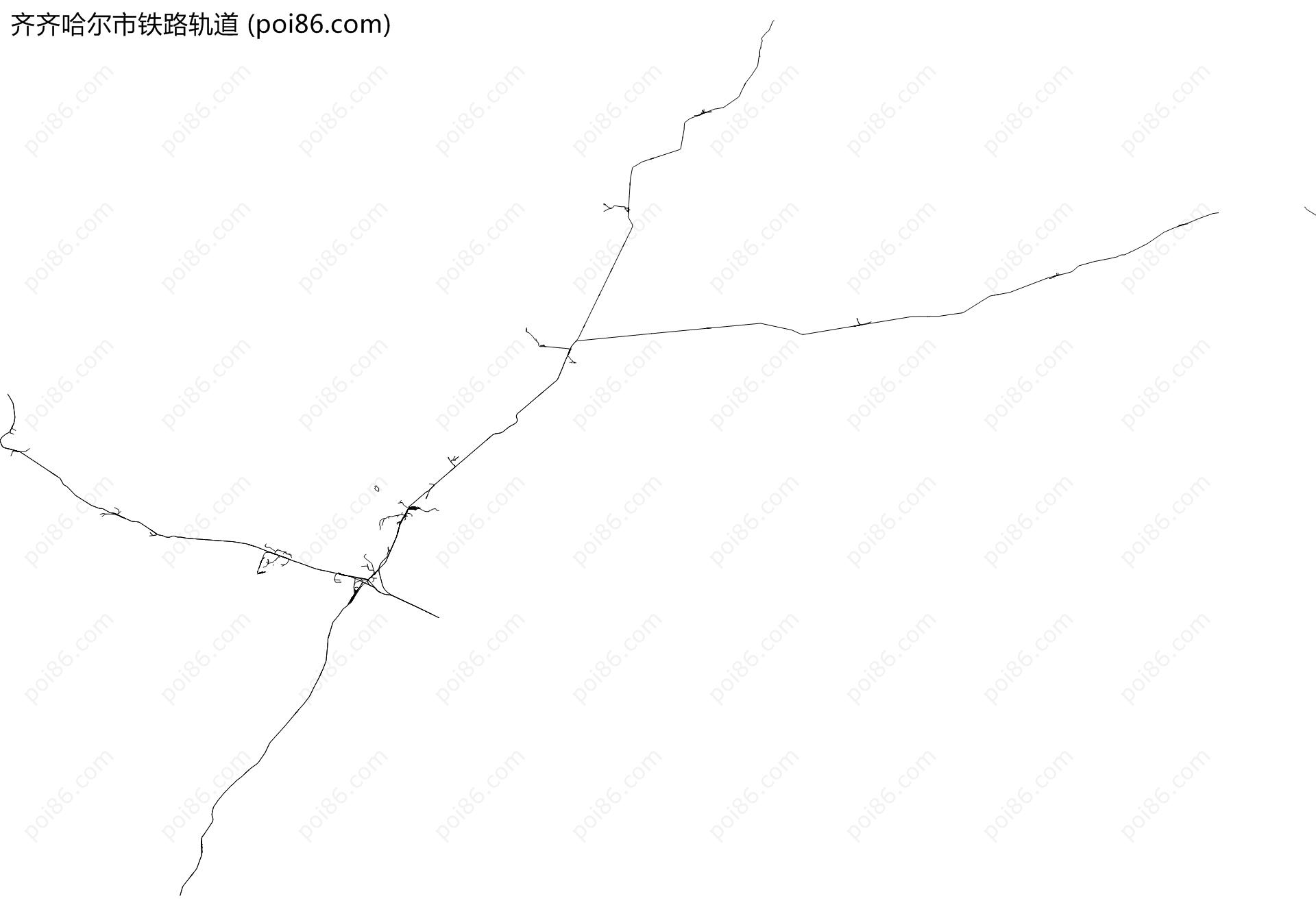 齐齐哈尔市铁路轨道地图