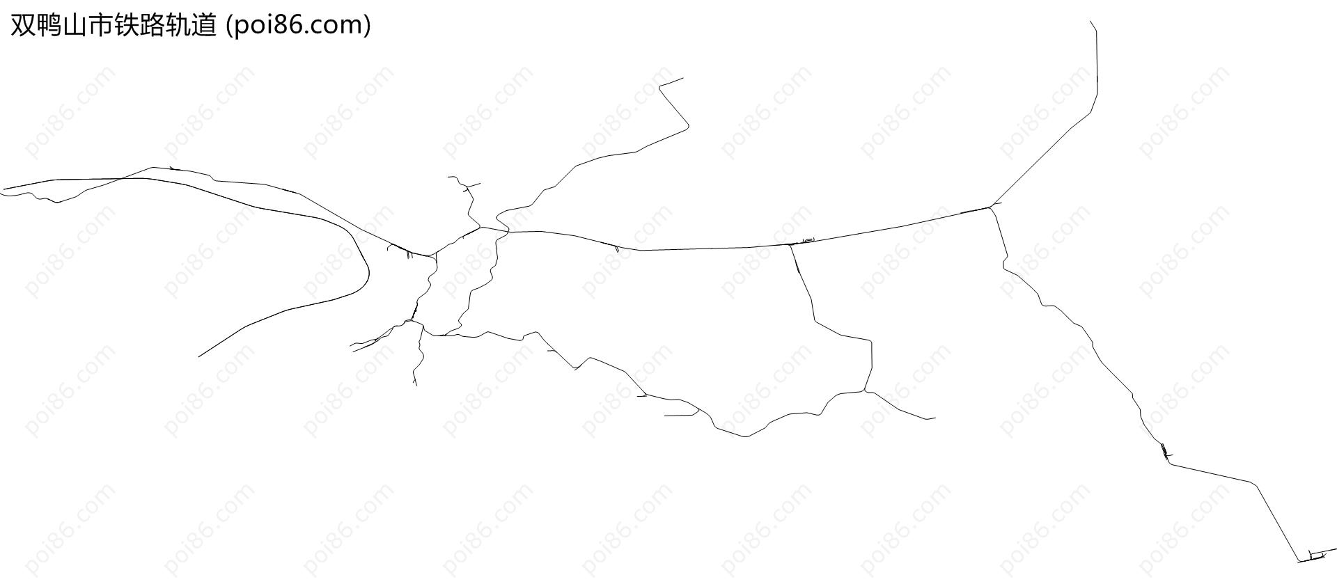 双鸭山市铁路轨道地图