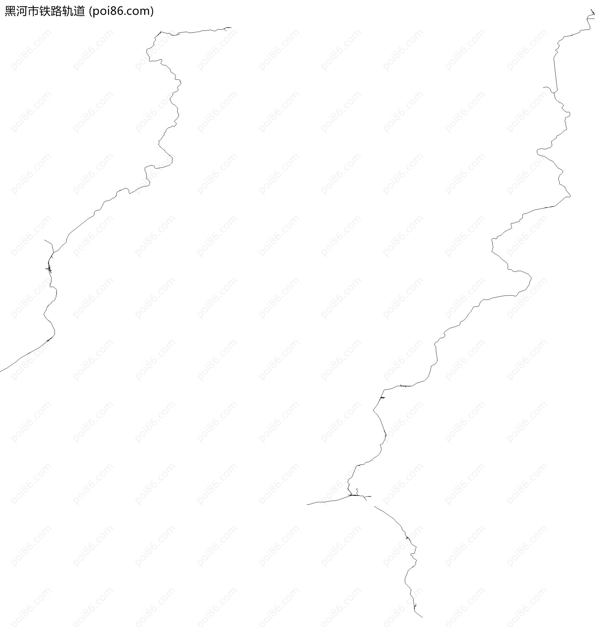 黑河市铁路轨道地图