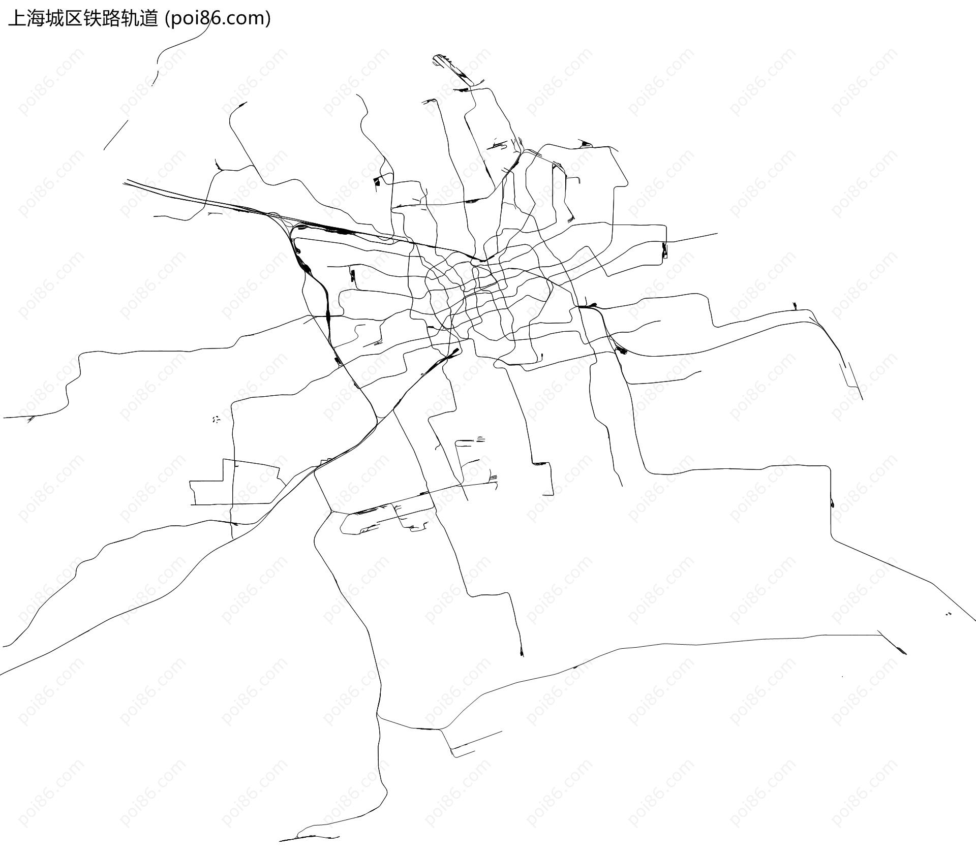 上海城区铁路轨道地图