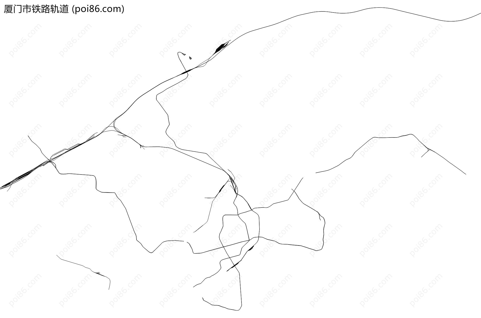厦门市铁路轨道地图