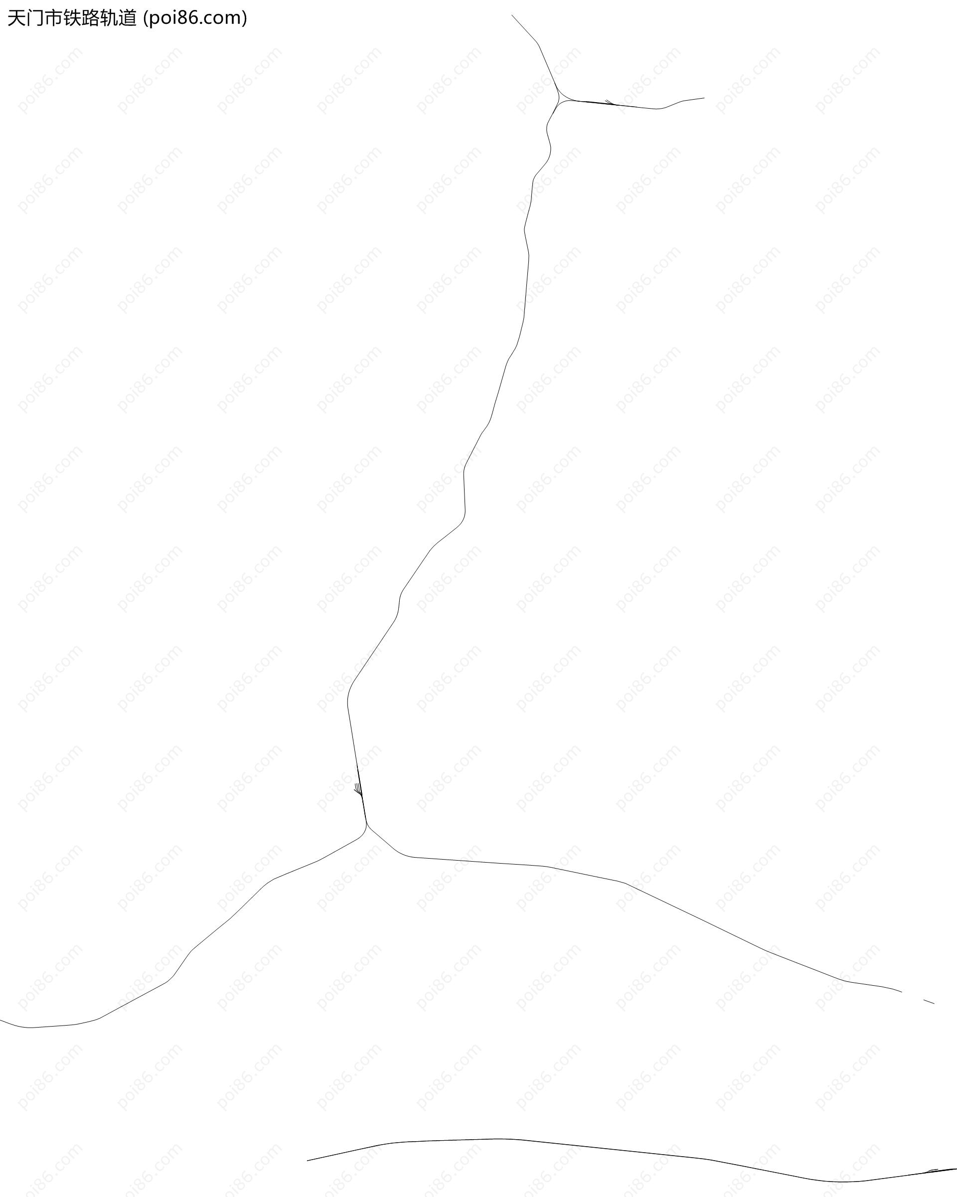 天门市铁路轨道地图