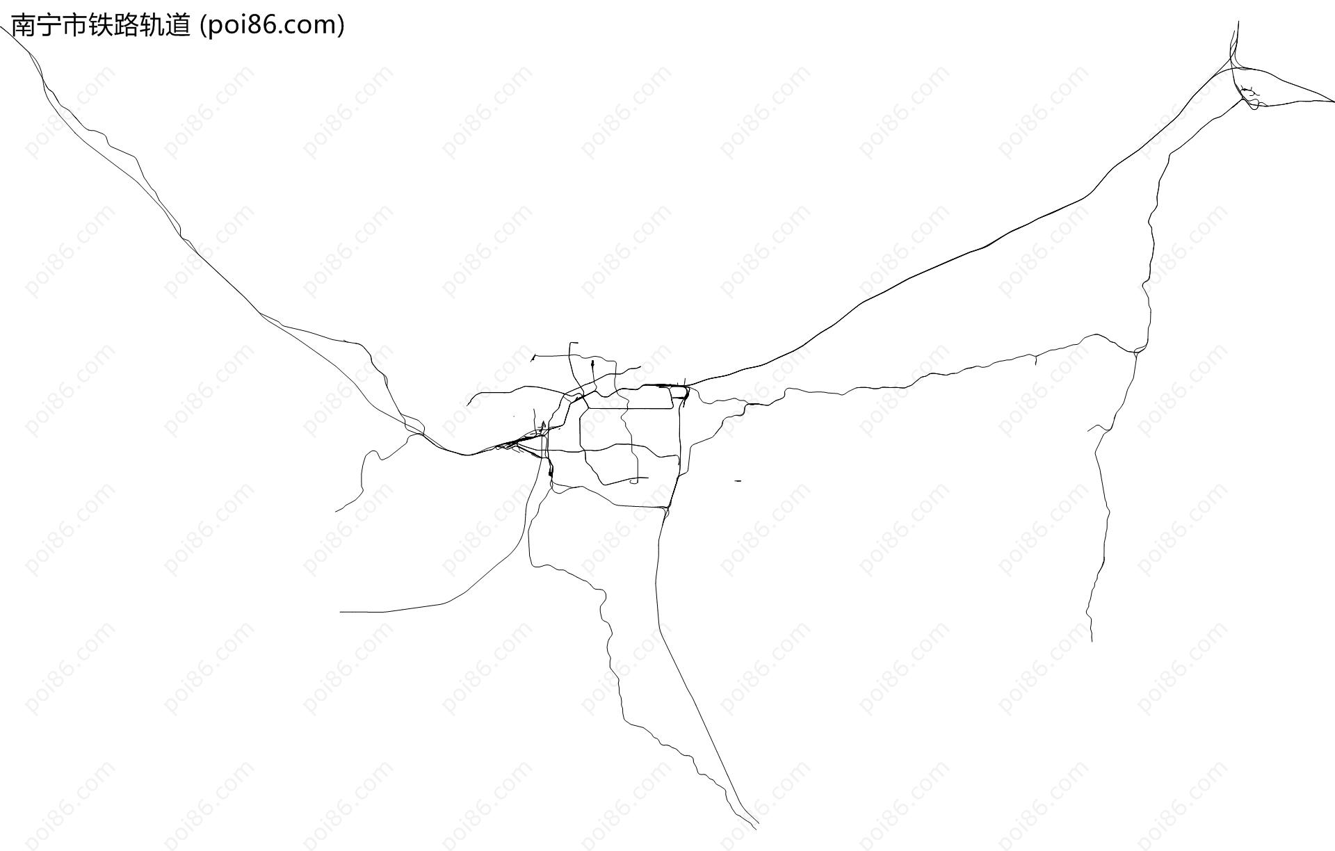 南宁市铁路轨道地图