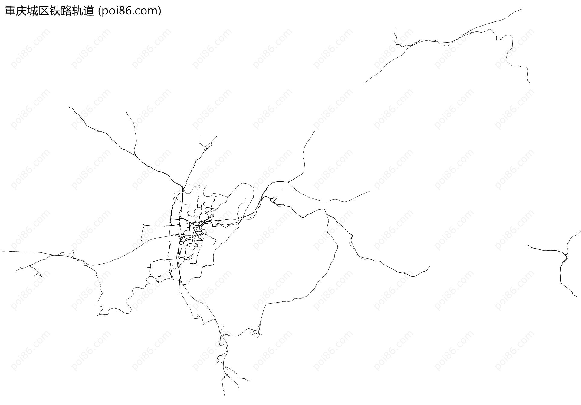 重庆城区铁路轨道地图