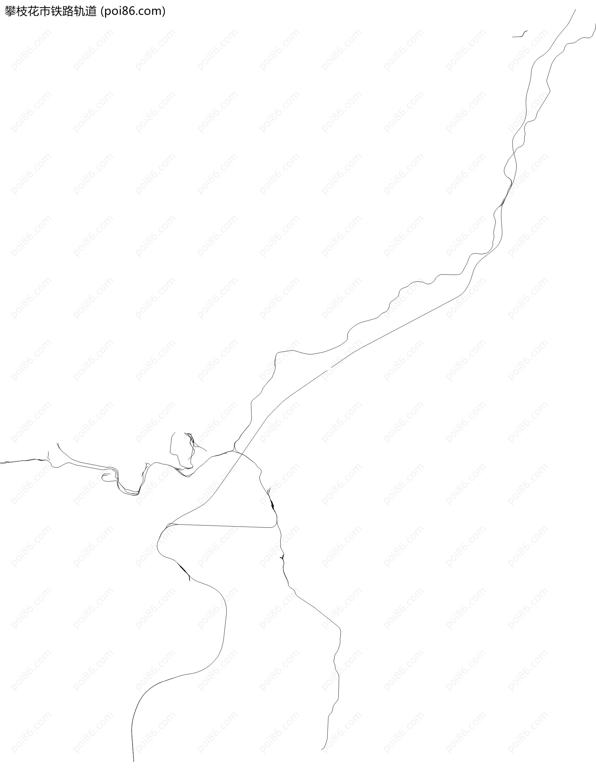 攀枝花市铁路轨道地图
