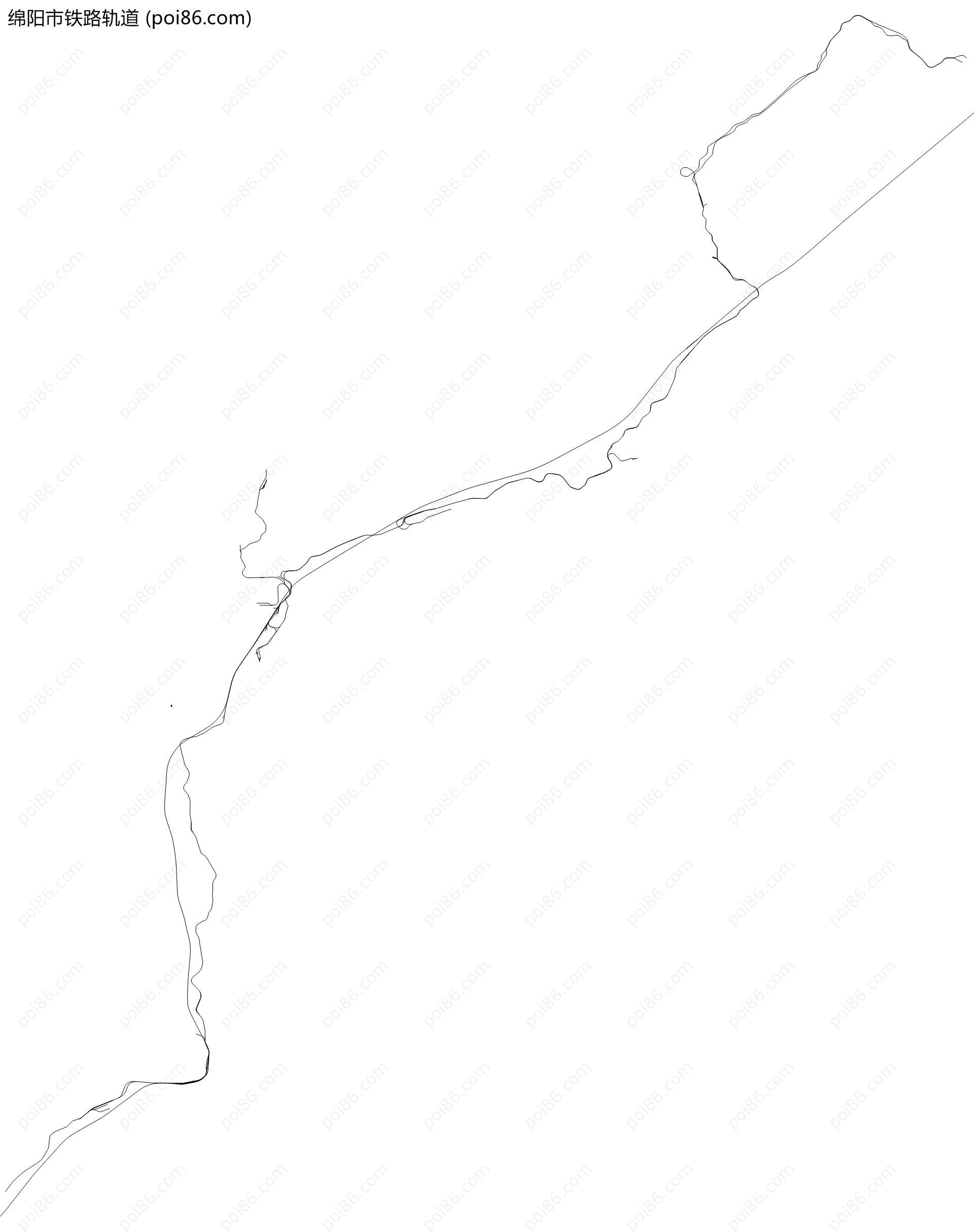 绵阳市铁路轨道地图