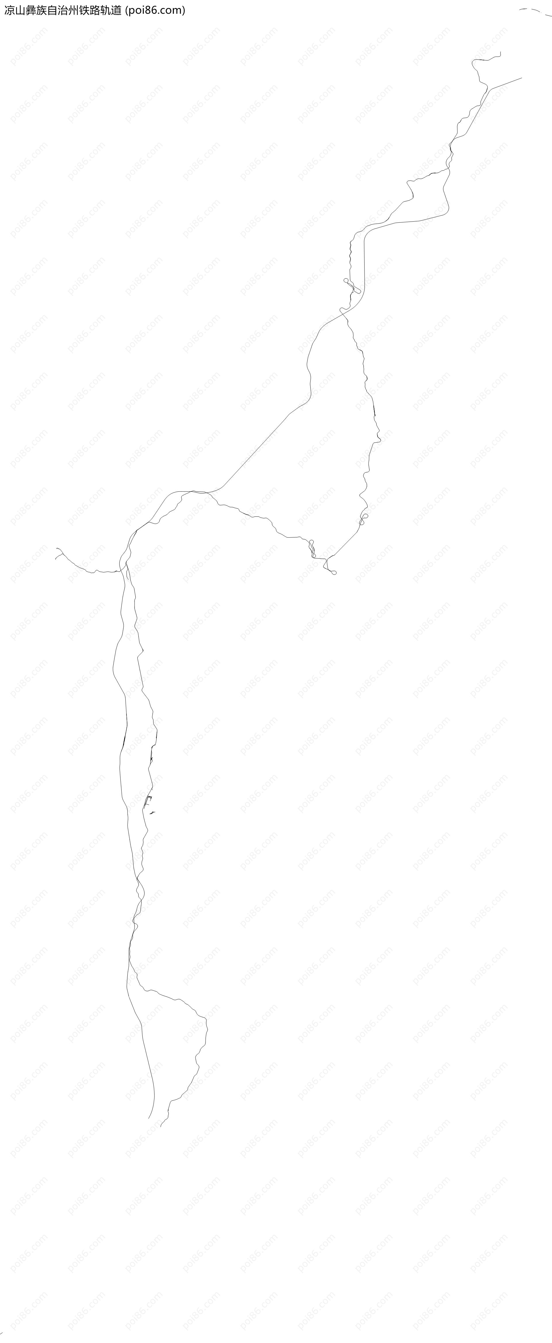 凉山彝族自治州铁路轨道地图