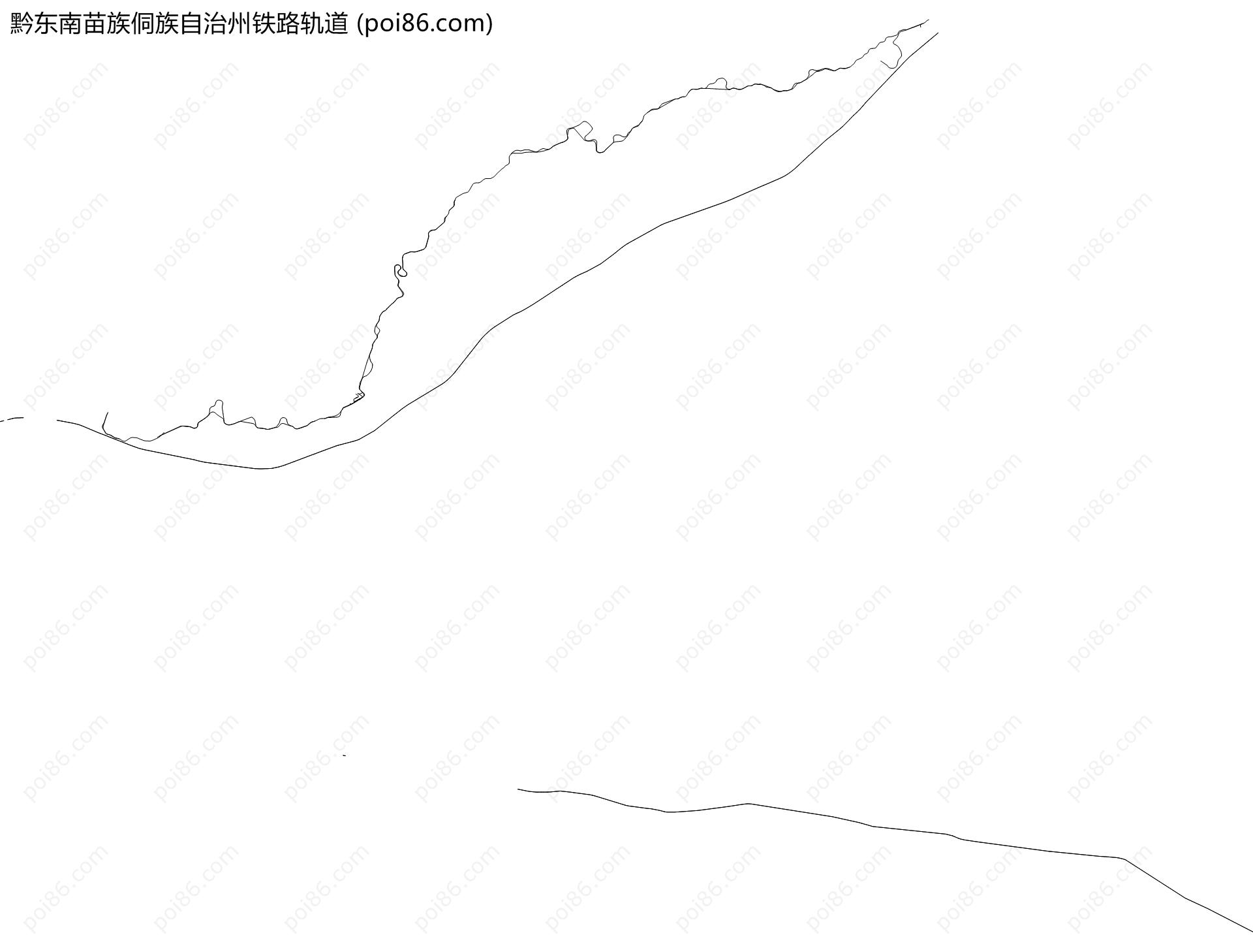 黔东南苗族侗族自治州铁路轨道地图