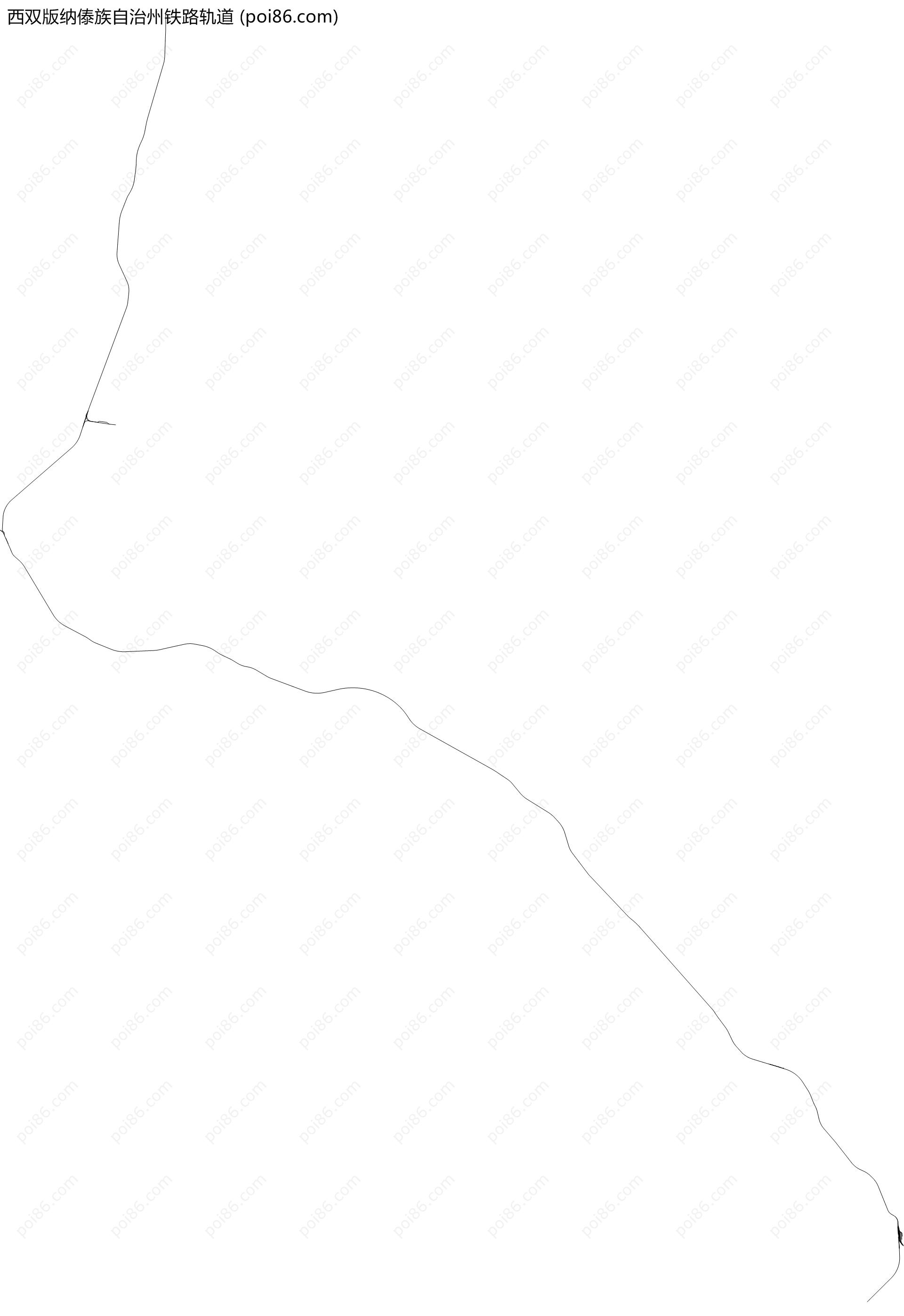 西双版纳傣族自治州铁路轨道地图