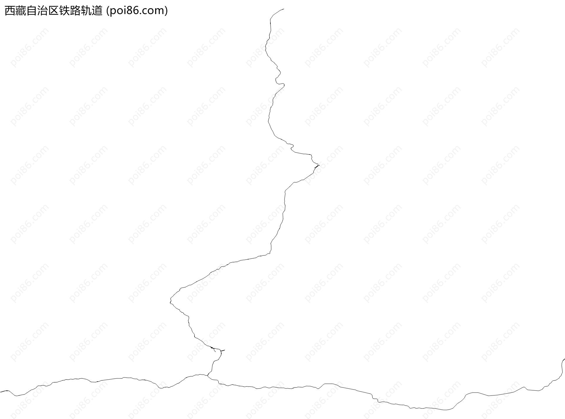 西藏自治区铁路轨道地图