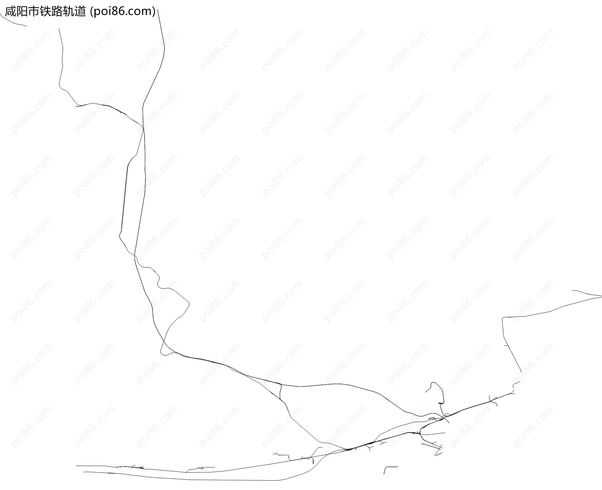 咸阳市铁路轨道地图
