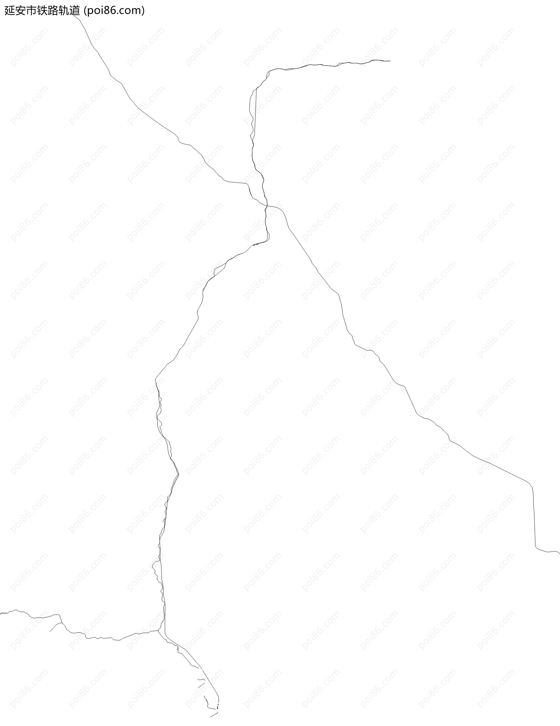 延安市铁路轨道地图