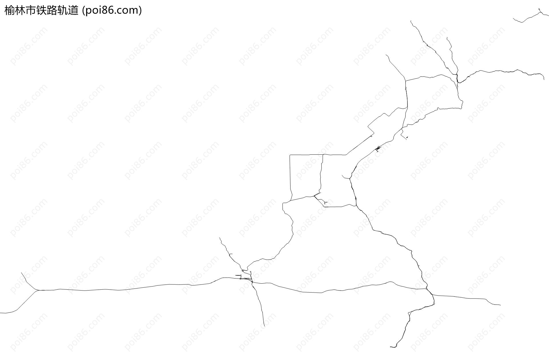 榆林市铁路轨道地图