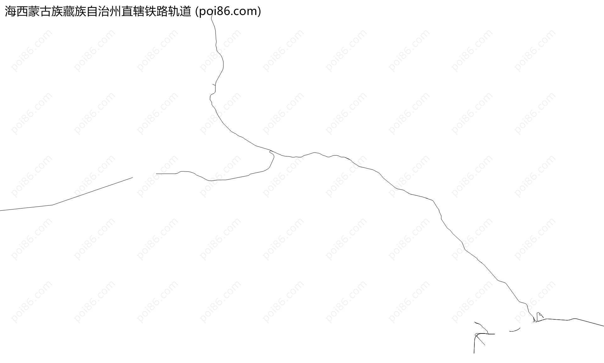 海西蒙古族藏族自治州直辖铁路轨道地图